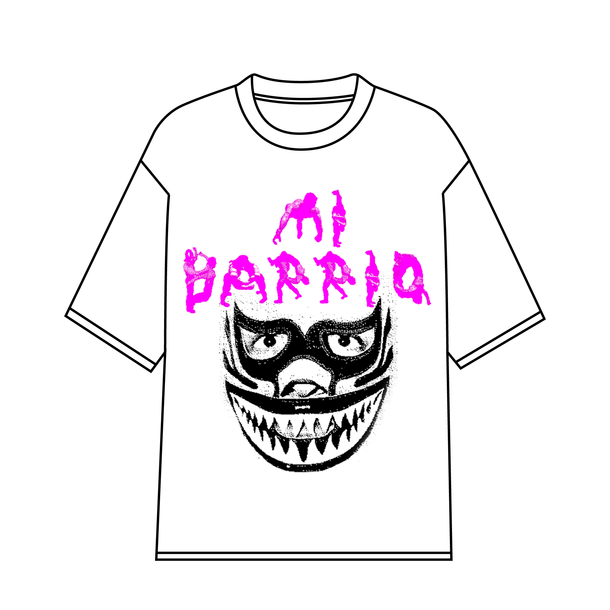 C) White Lucha Libre T-Shirt – Mi.Barrio