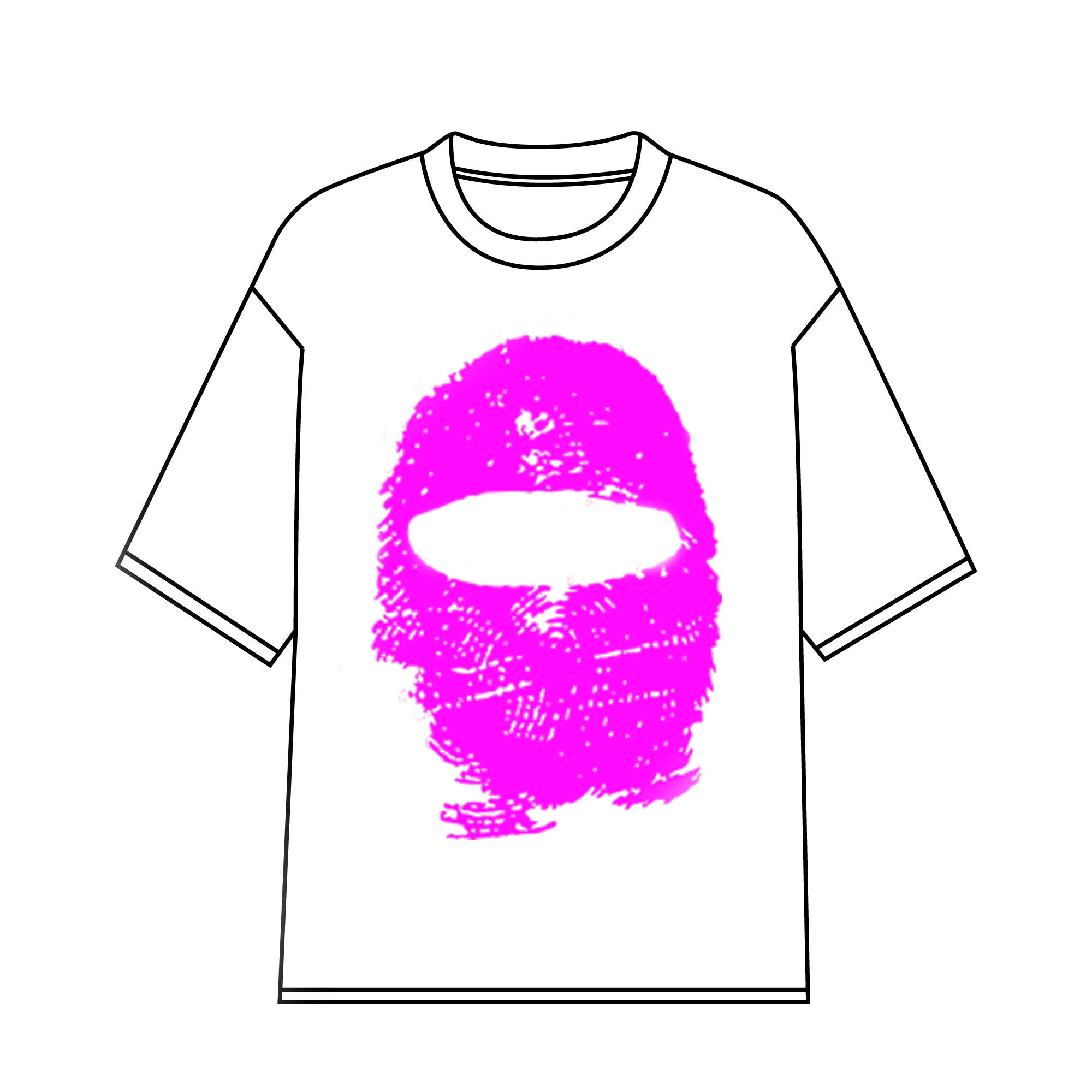 (B) White Balaclava T-Shirt