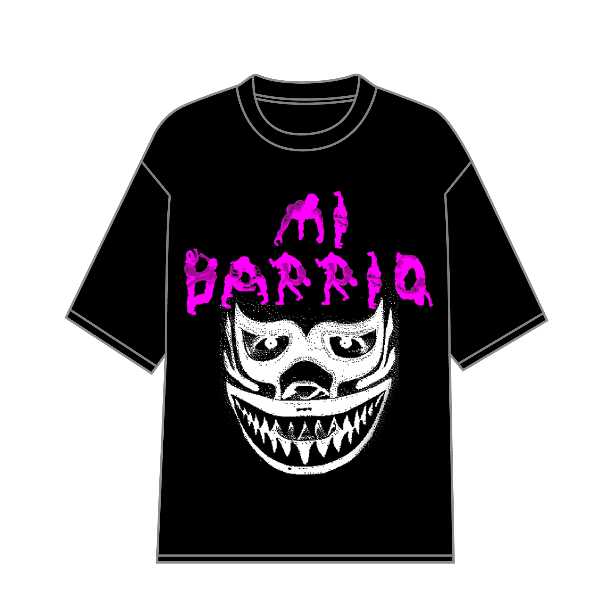 (C) Black Lucha Libre T-Shirt